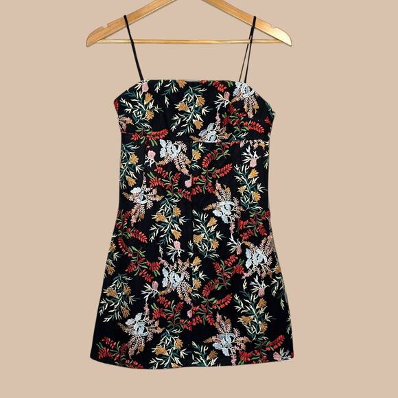 Urban Outfitters UO Embroidered Ponte Straight Neck Mini Dress XS - Picture 13 of 13